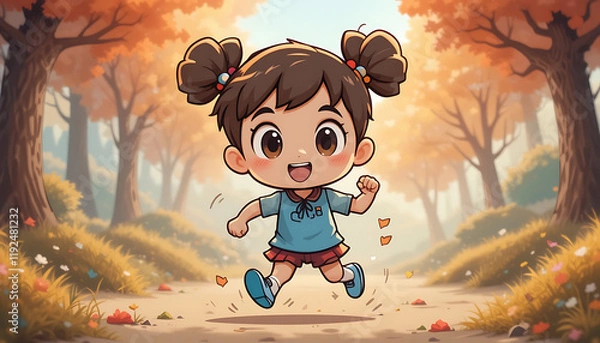 Obraz Cute Cartoon Running xxxx Character (Generative AI)