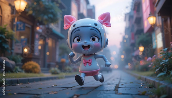 Obraz Cute Cartoon Running xxxx Character (Generative AI)