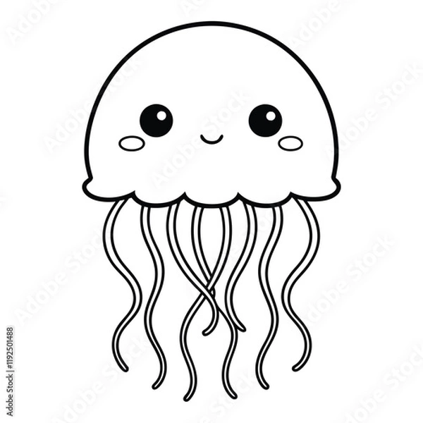 Obraz  cute jellyfish vector design silhouette 