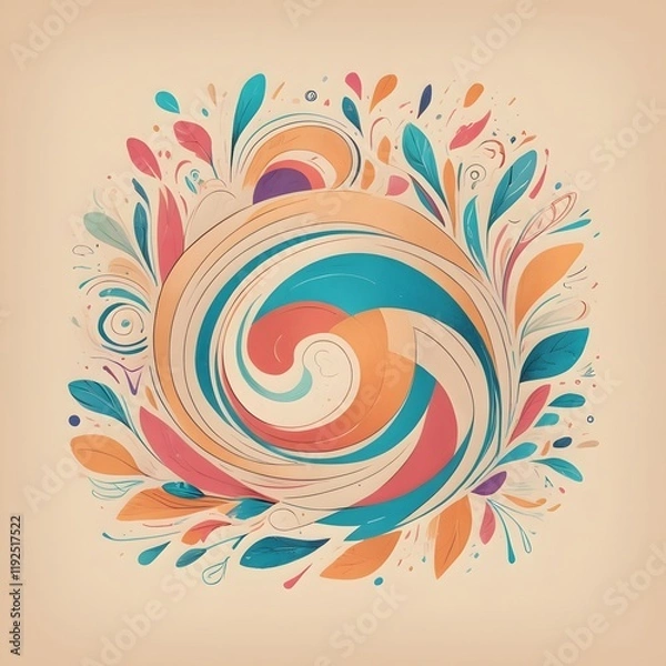 Obraz thick strokes with multicolored chalk on light beige paper, isolated and separate object