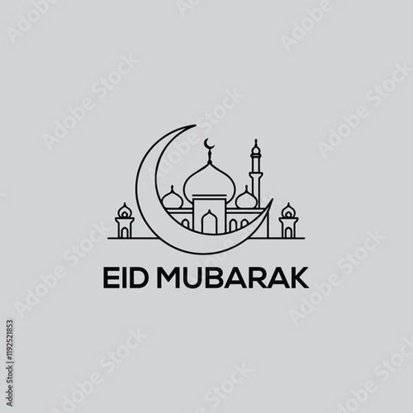 Fototapeta Eid Mubarak Icon Trendy Vector. Eid Mubarak Logo Design Vector.
