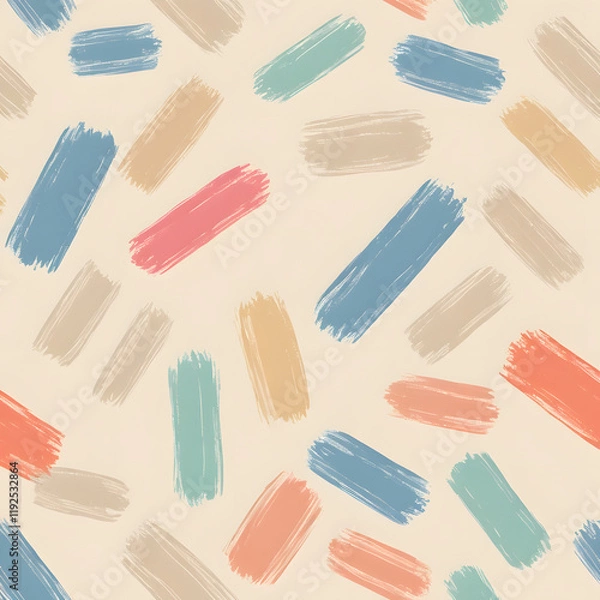 Obraz thick strokes with multicolored chalk on light beige paper, isolated and separate object