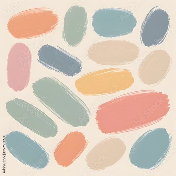 Obraz thick strokes with multicolored chalk on light beige paper, isolated and separate object