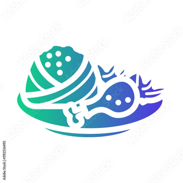 Fototapeta rice Gradient icon