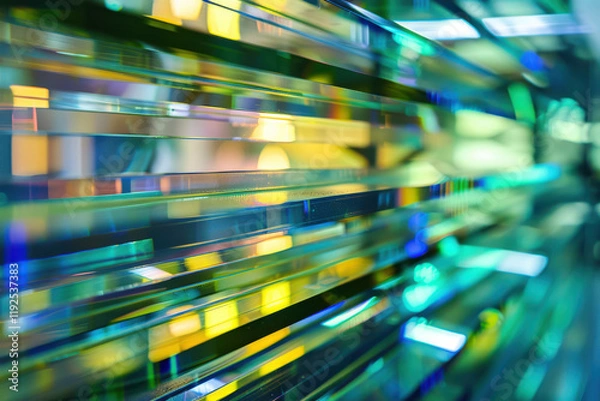 Fototapeta horizontal abstract colorful illustration of shiny transparent glass layer background