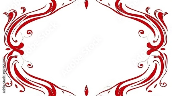 Obraz Elegant Red Swirls Frame Design Background