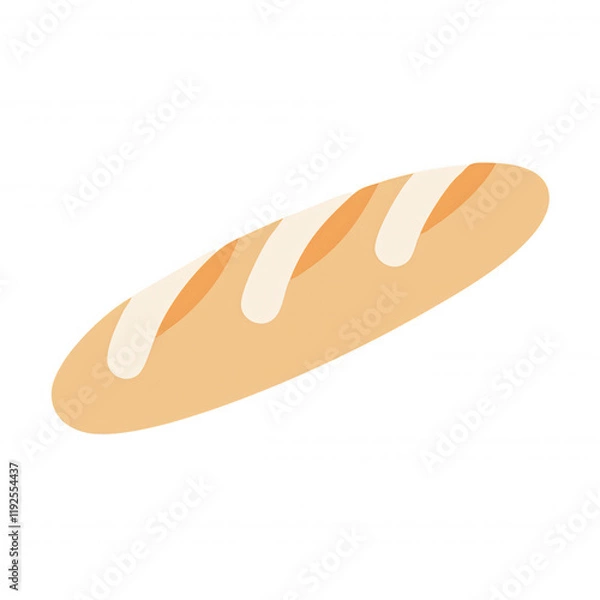 Fototapeta A simple, stylized illustration of a loaf of bread with three decorative lines on top.