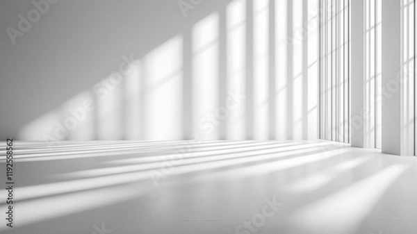 Fototapeta Bright Shadows Dance Across a Minimalistic Space