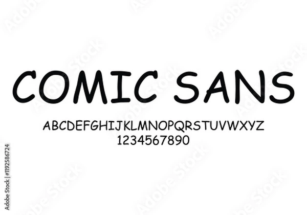 Obraz Comic Sans font for logo and headline. Isolated vector typeset
