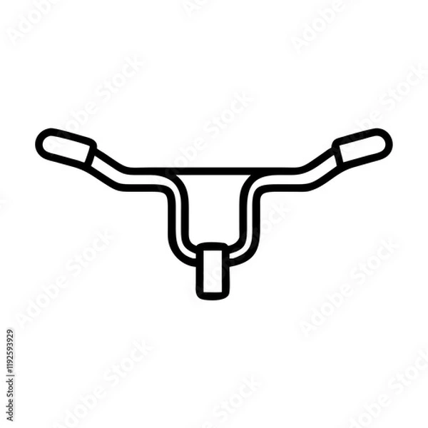 Obraz handlebar icon, handlebar line art - simple line art of handlebar, perfect for handlebar logos and icons and themed design