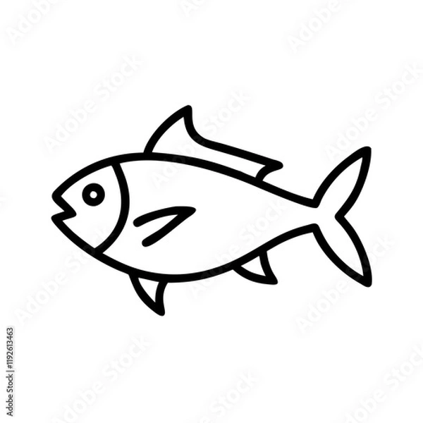 Obraz tuna fish icon, tuna fish line art - simple line art of tuna fish, perfect for tuna fish logos and icons and themed design