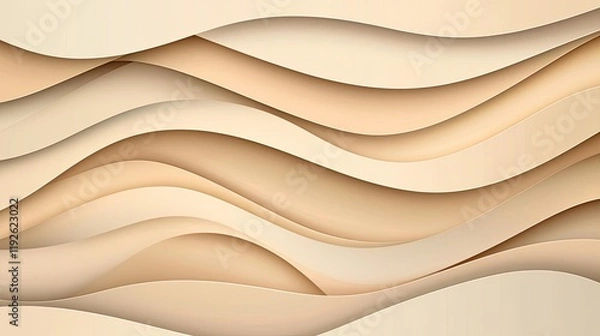 Fototapeta Triangle abstract background idea. Abstract wave background with soft lines in warm beige tones for creative design.