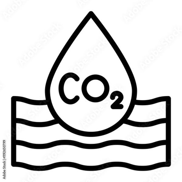 Fototapeta Ocean Acidity Vector Line Icon Design