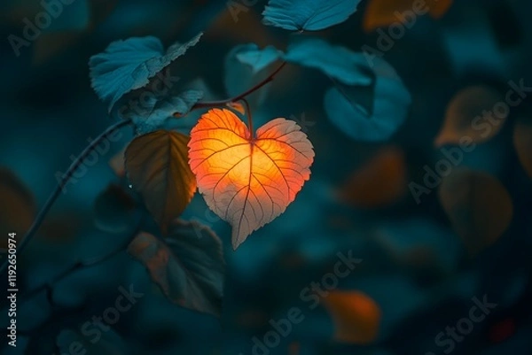 Fototapeta The shape of a love heart, Generative AI	