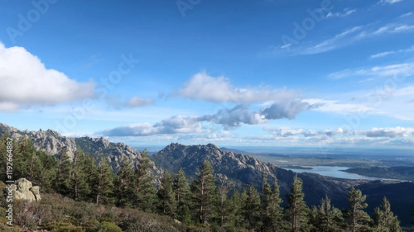 Obraz La pedriza día soleado con nubes