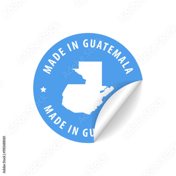 Obraz Made in Guatemala - Country Map Sticker. Best quality. Original product. Vector illustration.