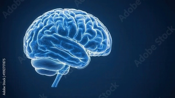 Fototapeta Advanced Brain Machine Interfaces with Glowing Neural Data Visualizations