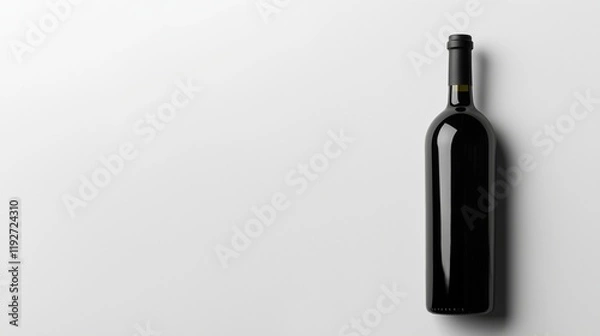 Fototapeta wine bottle with copy space isolated on background