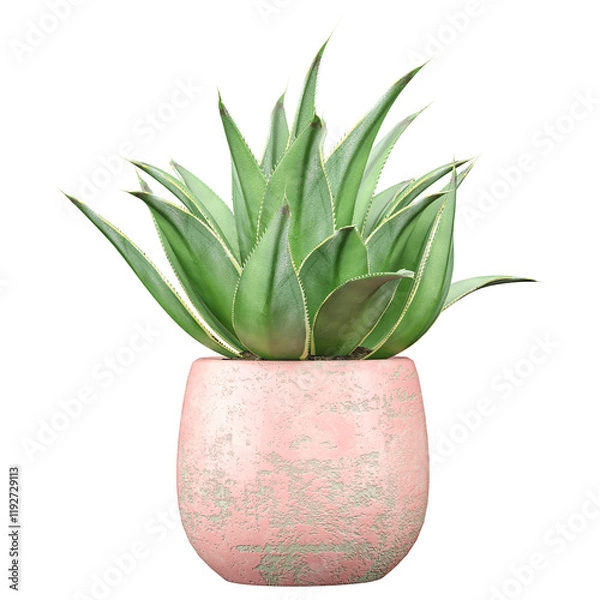 Obraz Indoor Agave chiapensis plants in  planter isolated on transparent Canvas