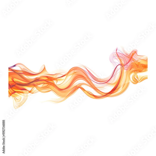 Obraz A detailed illustration of a single flame, featuring a vibrant gradient and soft glow, set against a transparent background, perfect for creative projects requiring a warm, focal element.