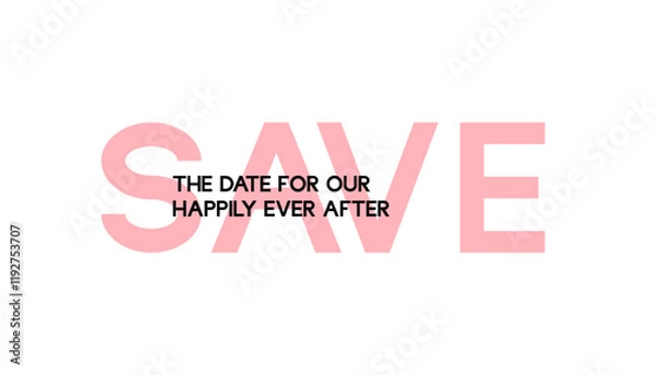 Fototapeta Handwritten modern brush calligraphy. Save the date isolated on white background for wedding invitations. Vector illustration