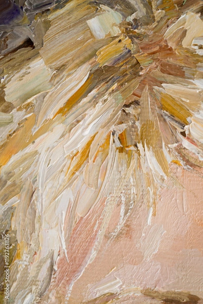 Fototapeta Embossed pasty oil paints and reliefs. Mix of paints.