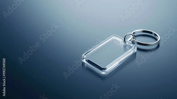 Fototapeta Clear keychain on a reflective surface