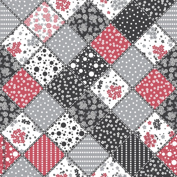 Fototapeta Creative seamless patchwork pattern