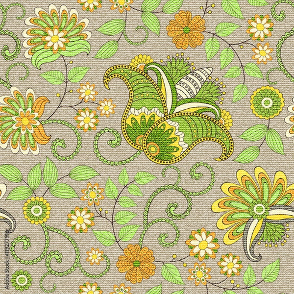 Fototapeta Seamless vector floral  pattern