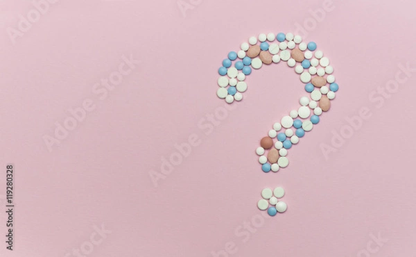 Obraz Question mark made of diferent pills