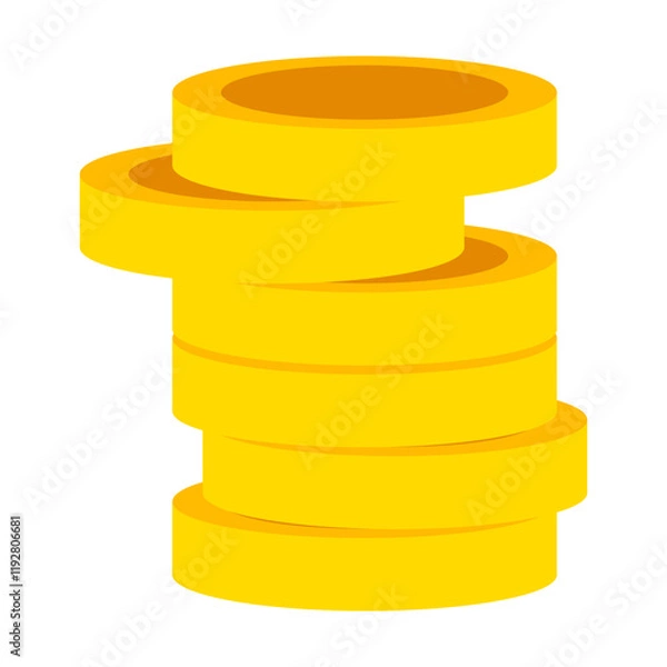 Fototapeta Stack of gold coins icon. Money and wealth sign. Vector illustration