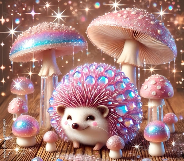 Obraz Hedgehog and mushrooms