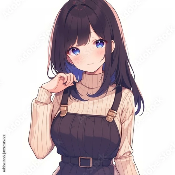 Fototapeta アニメ調の美少女の切り抜き用素材