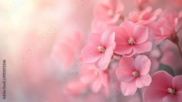 Fototapeta Pink cherry blossoms bloom in spring, creating a breathtaking display of nature's beauty