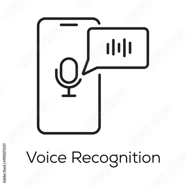 Fototapeta Voice Recognition Icon – Smart Voice Input and Speech Processing System