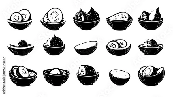 Fototapeta Collection of Cucumber Salad, food vector art