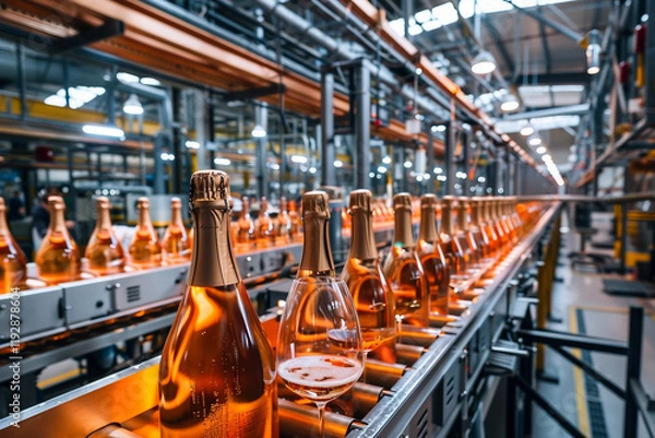 Fototapeta Distillation gear in a modern distillery Generative AI
