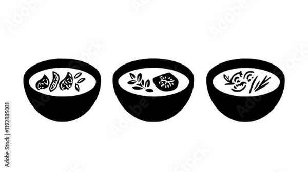 Fototapeta Collection of Butternut Squash Soup, vectorized food design