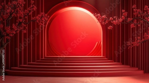 Fototapeta chinese new year red background, happy new year chinese