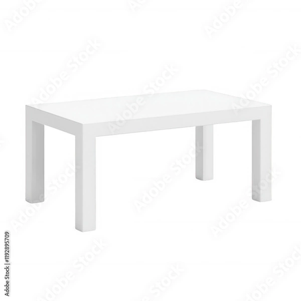 Fototapeta A modern white table designed for elegant and minimalist interiors., isolated on a transparent background.