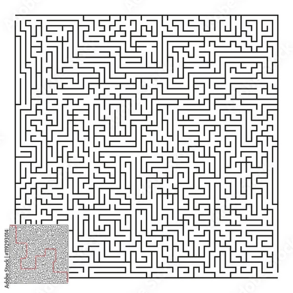 Obraz Large Vector Maze with Answer 1