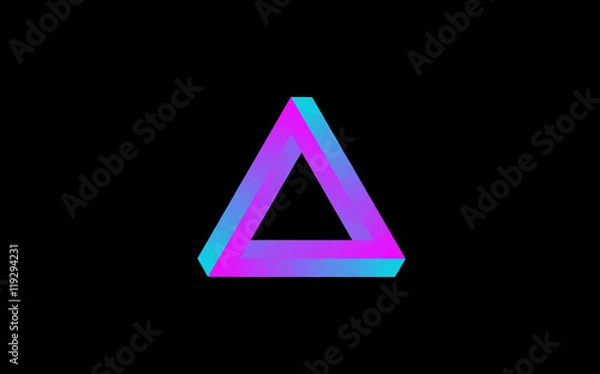 Fototapeta Low Poly impossible triangle