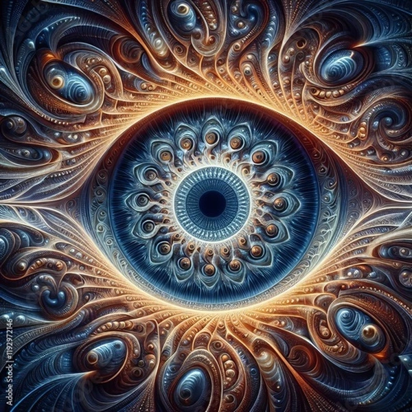 Obraz Fractal Eye An eye composed of fractal patterns the pupil expand