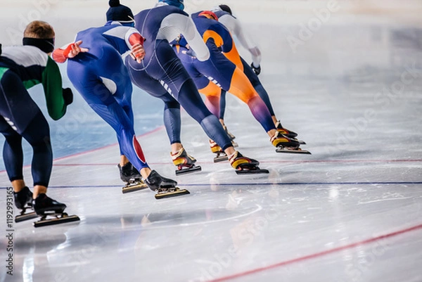 Obraz men mass start race in speed skating