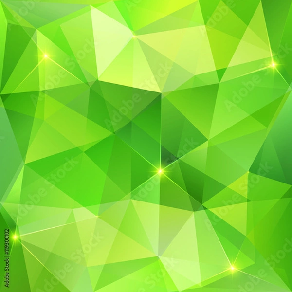 Obraz Green abstract crystal vector background
