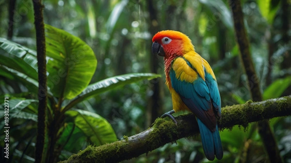 Obraz Tropical Bird Perched on a Branch