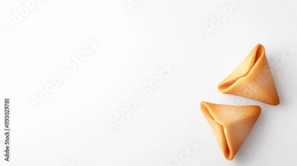 Fototapeta Two fortune cookies with modern design and creative vector illustration on a white background
