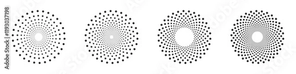 Fototapeta Abstract Circular Dot Patterns Vector Collection