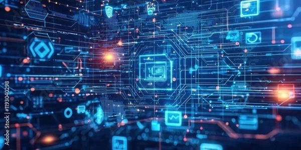 Fototapeta The impact of technology on improving workforce collaboration is significant.