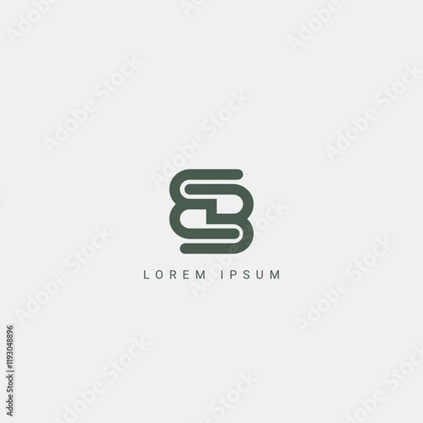 Fototapeta Abstract BB BB or B letter simple style business logo design vector template